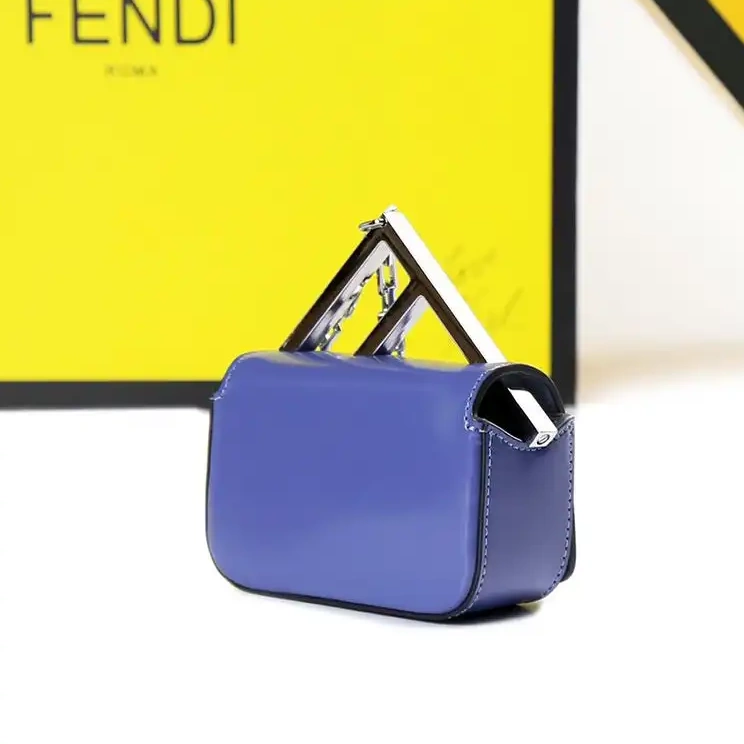 Affordable Blue Calf In Leather Fendi F Bag Nano 0510